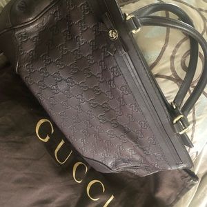 Gucci Mayfair Top Handle Brown Leather Handbag